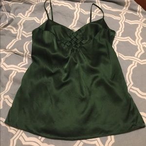 Green silk Beth Bowley top